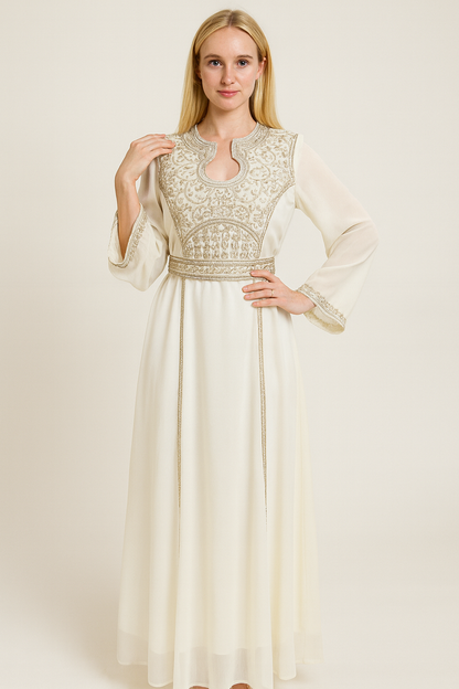Serene Luxe Ivory Abaya