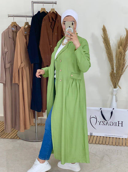 plain linen dress 108 with buttons (kroazya)