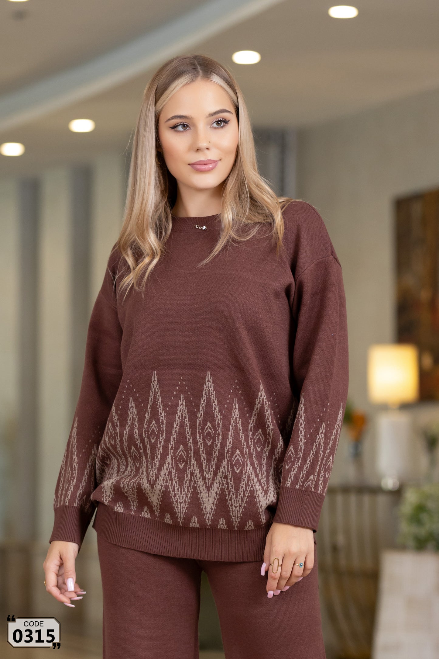 Plain knit Sweater Set