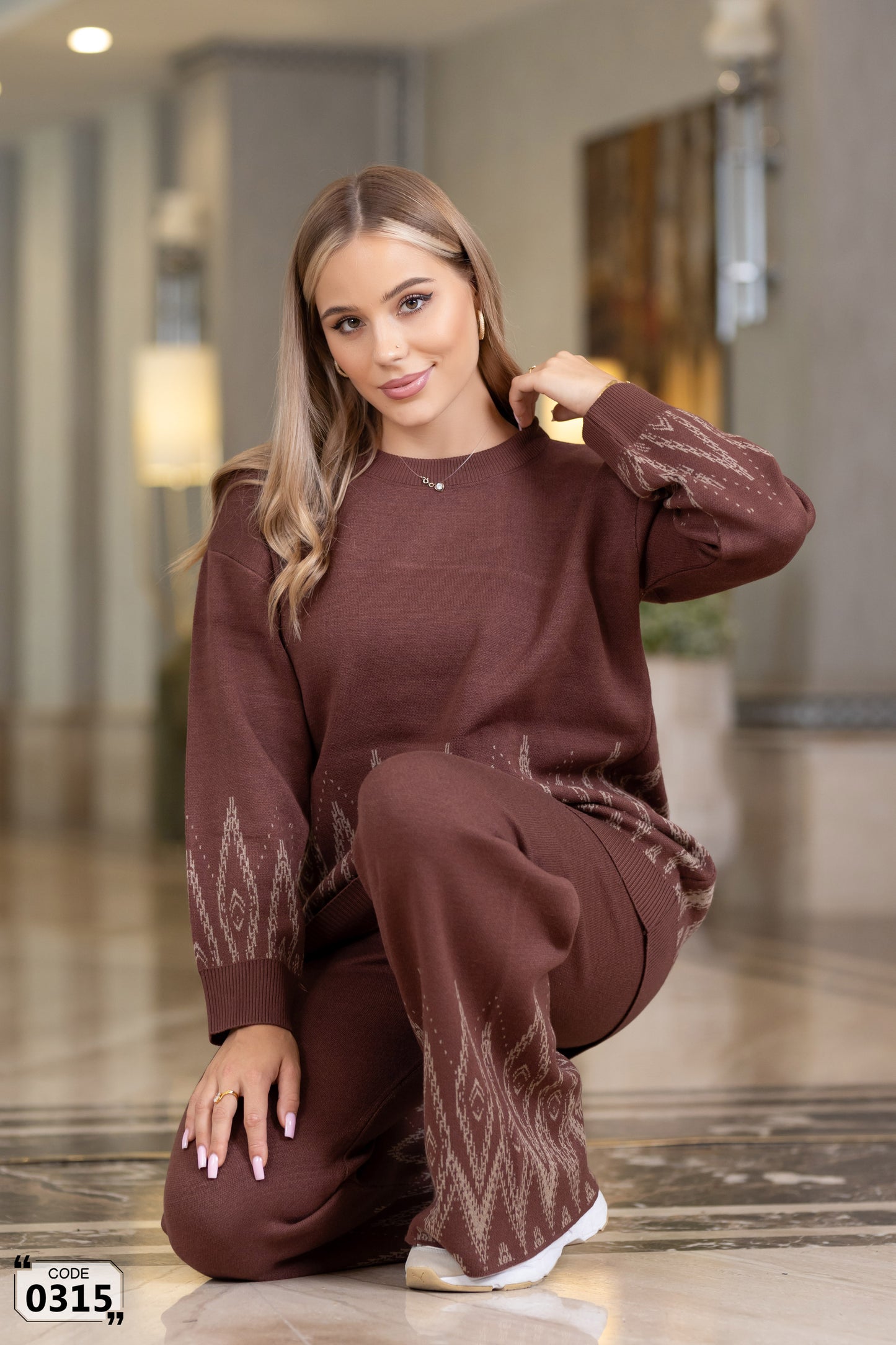 Plain knit Sweater Set