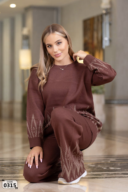 Plain knit Sweater Set