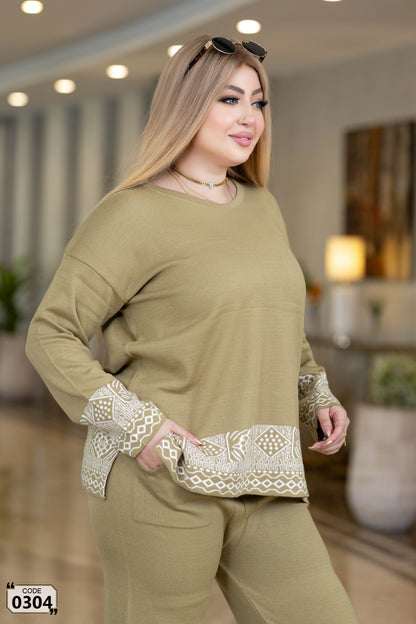 Plain Roundneck Knit Set