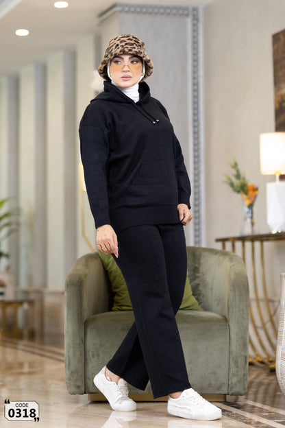 Plain 2 pocket with hoddied Set