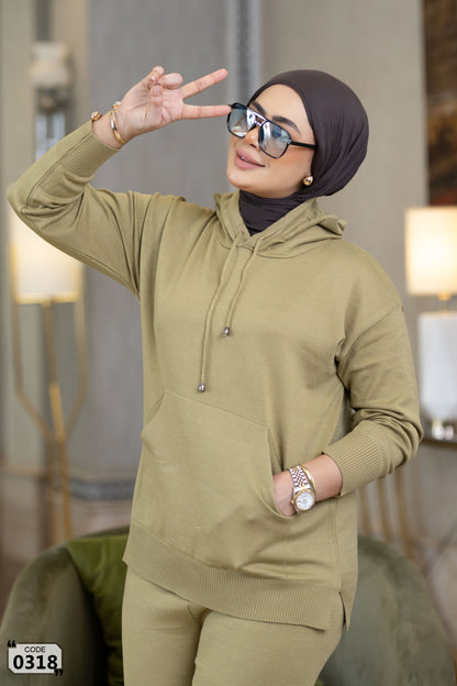 Plain 2 pocket with hoddied Set