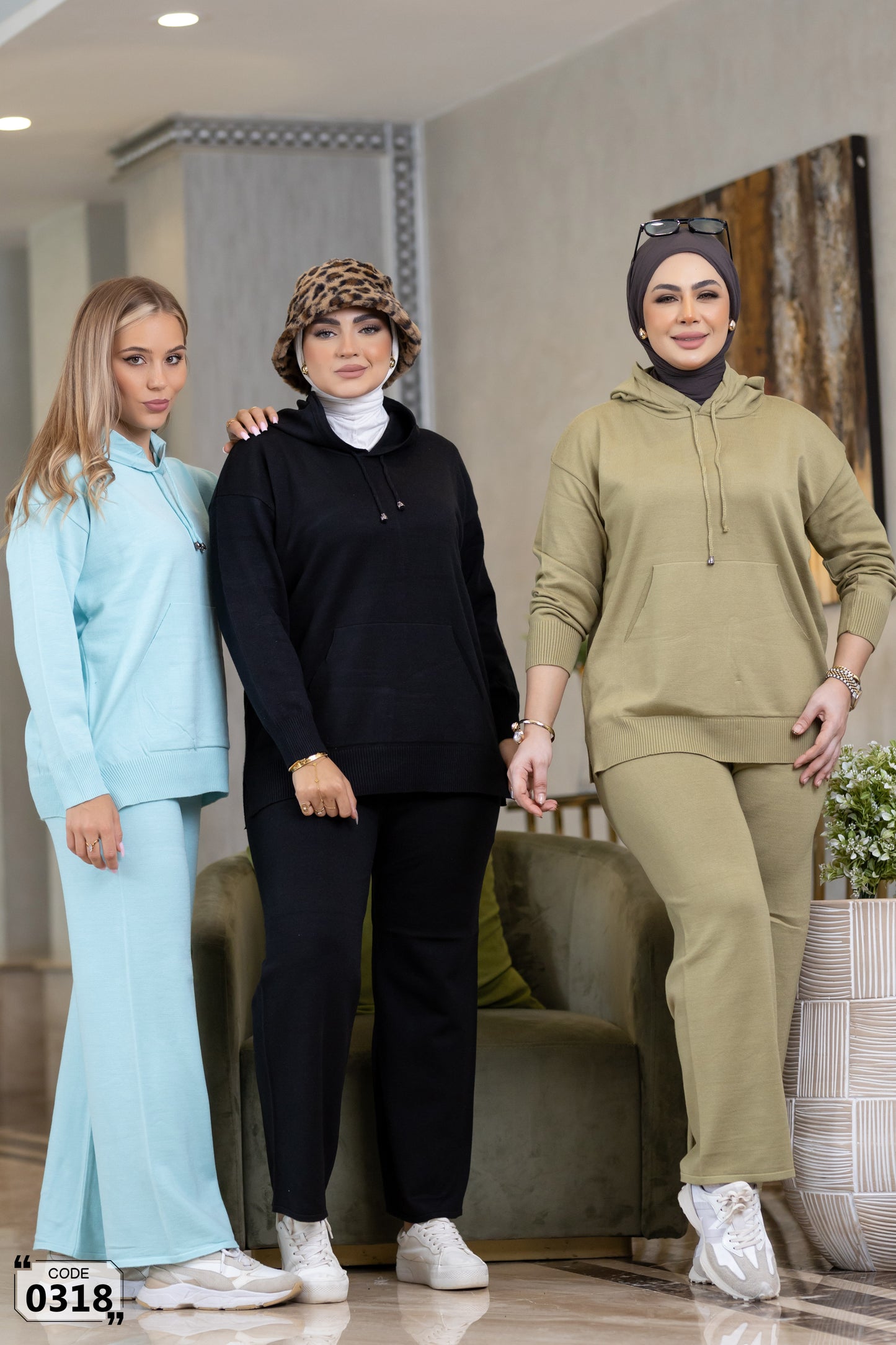 Plain 2 pocket with hoddied Set