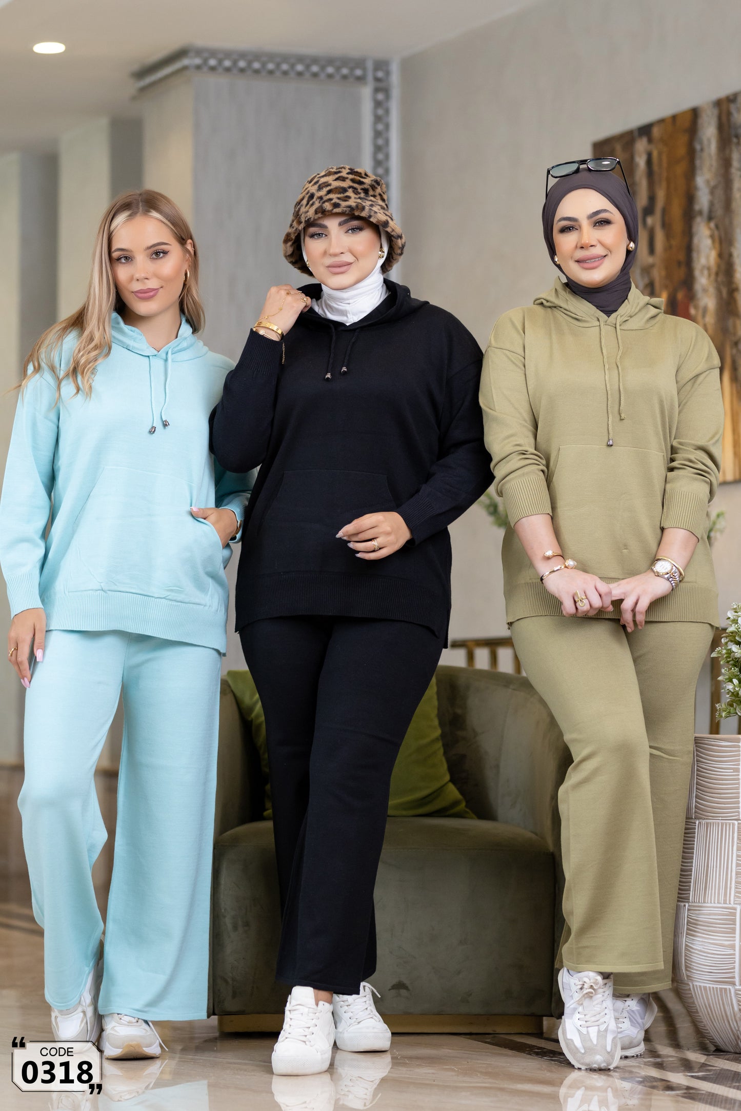 Plain 2 pocket with hoddied Set