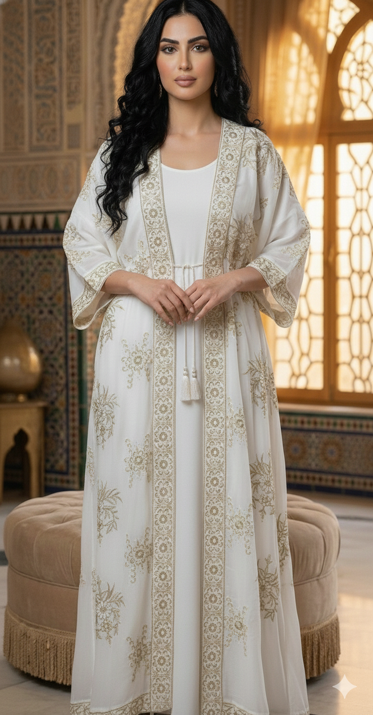Baroque Embroidered abaya