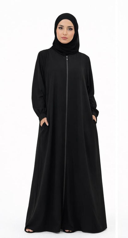 Timeless Zippered Black Abaya