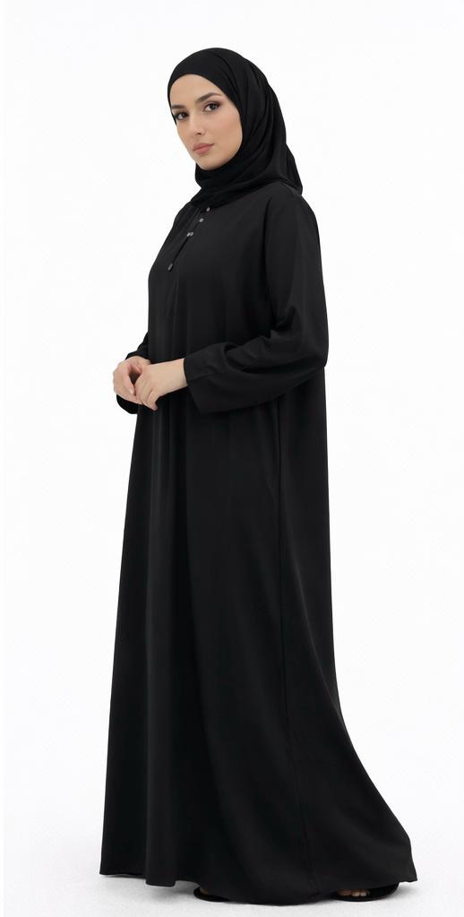 Abaya with hooked buttons
