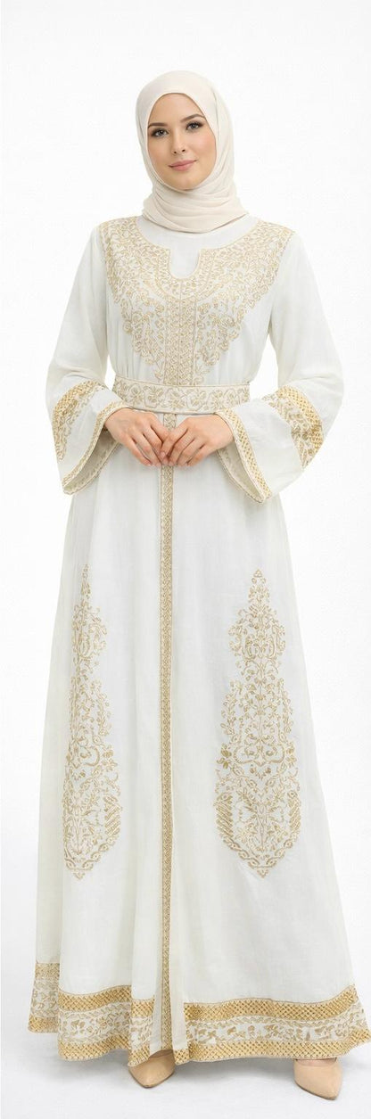 Heritage Embroidered Open Abaya