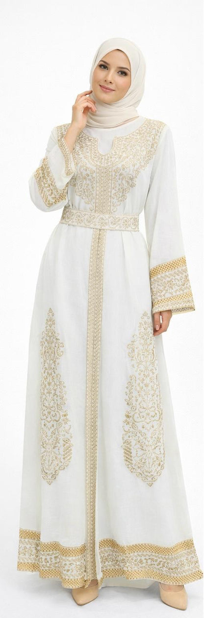 Heritage Embroidered Open Abaya