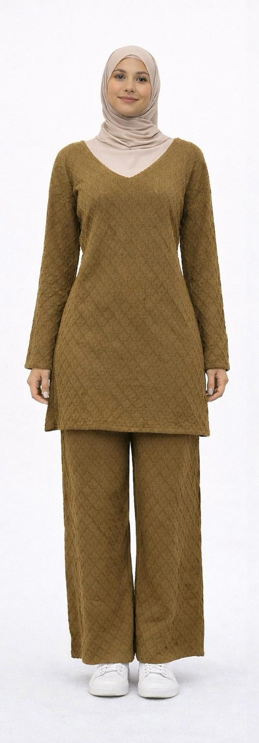 Textured Modest Knit Set