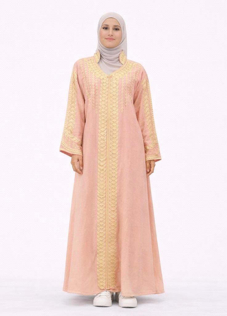 Gold-Embroidered Abaya