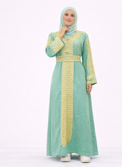 Gold-Embroidered Abaya