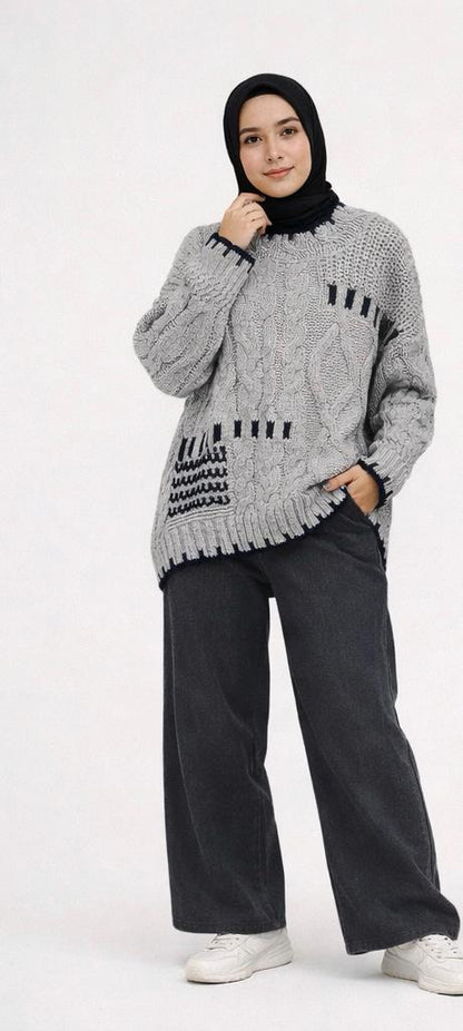 Cable Knit Modest Sweater