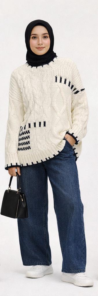 Cable Knit Modest Sweater