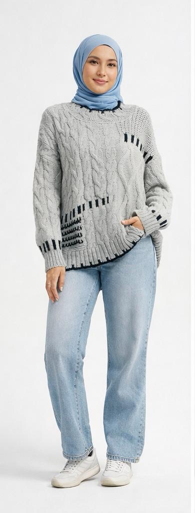 Cable Knit Modest Sweater