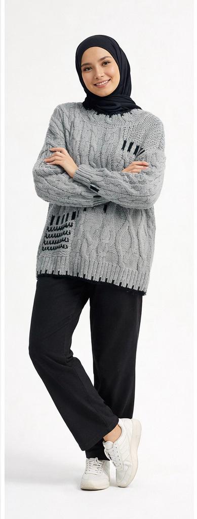 Cable Knit Modest Sweater