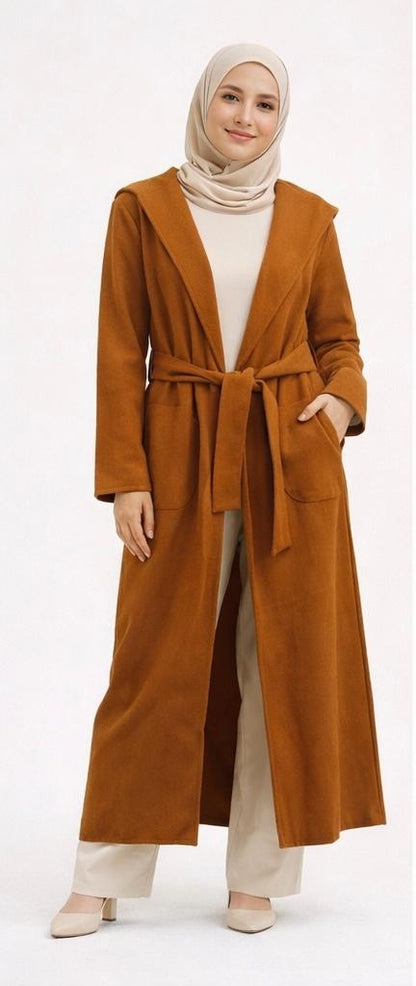 Long Belted open Cardigan