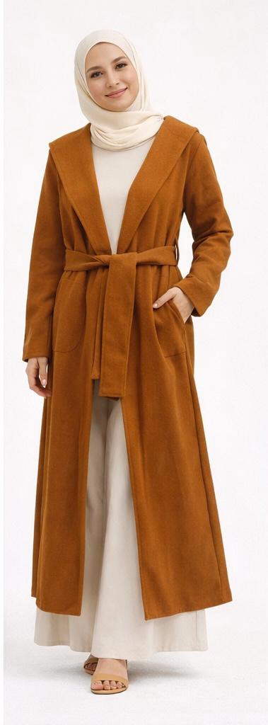 Long Belted open Cardigan