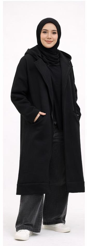 Longline Modest Hoodie Coat
