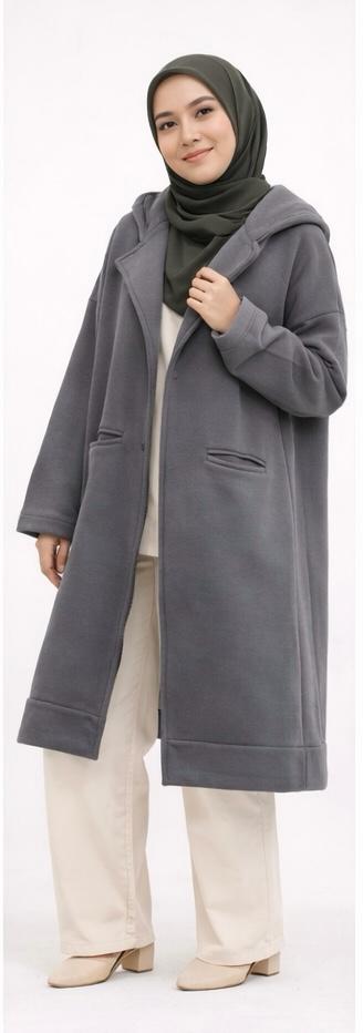 Longline Modest Hoodie Coat