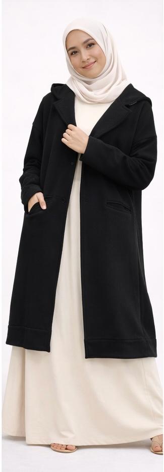 Longline Modest Hoodie Coat