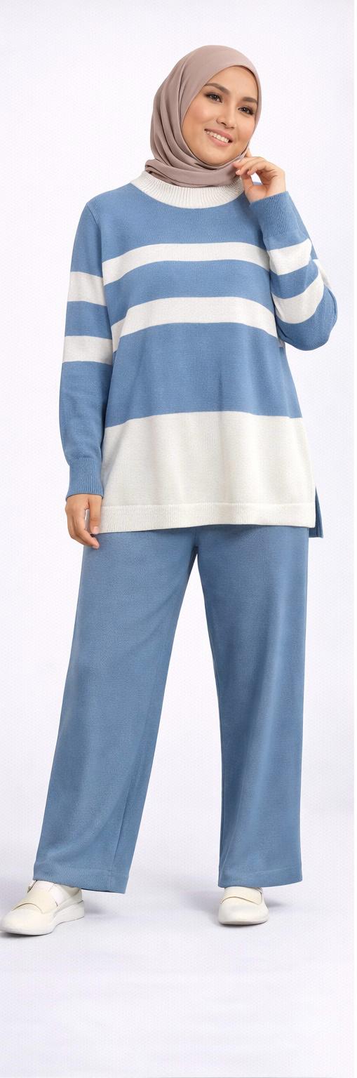 Trio-Stripe Knit Lounge Set