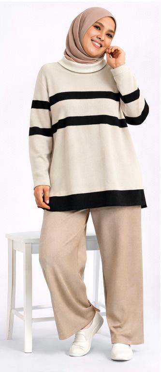 Trio-Stripe Knit Lounge Set