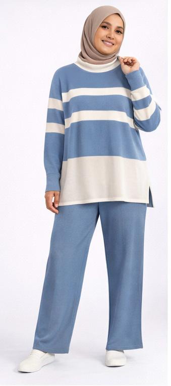 Trio-Stripe Knit Lounge Set