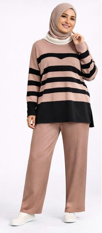 Trio-Stripe Knit Lounge Set