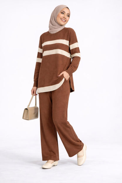Trio-Stripe Knit Lounge Set