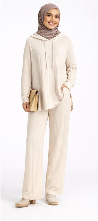 Ribbed hoodie Co-Ord Set