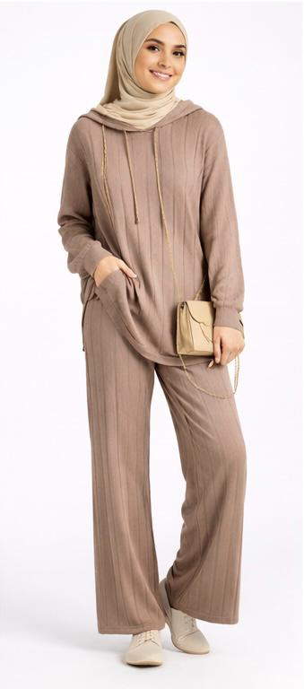 Ribbed hoodie Co-Ord Set