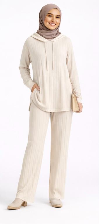 Ribbed hoodie Co-Ord Set