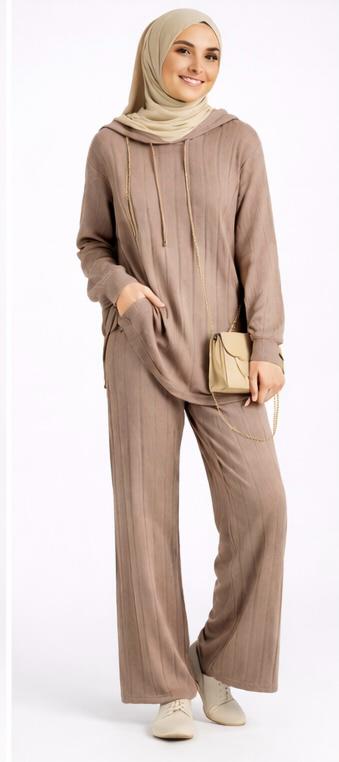 Ribbed hoodie Co-Ord Set