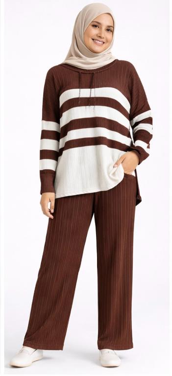 Striped Ribbed Co-Ord Set