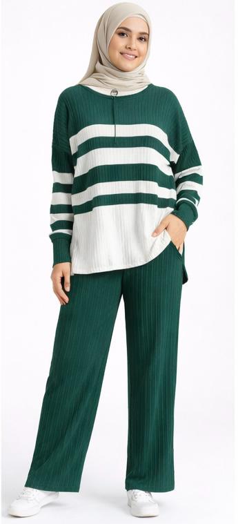 Striped Ribbed Co-Ord Set