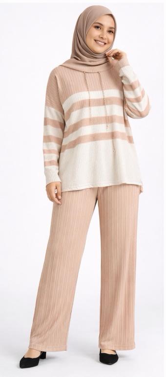 Striped Ribbed Co-Ord Set