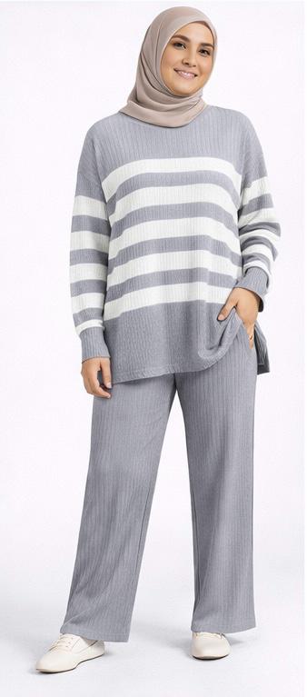 Striped Ribbed Co-Ord Set