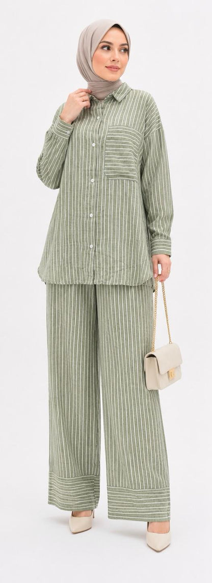 Sage Stripe Set