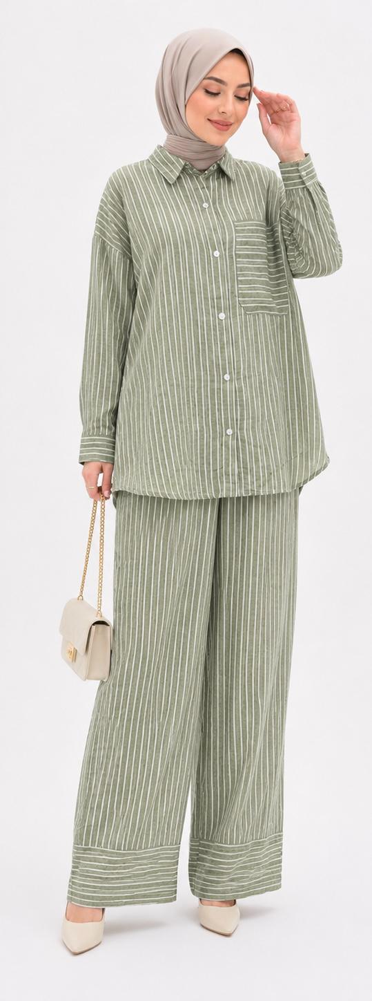 Sage Stripe Set