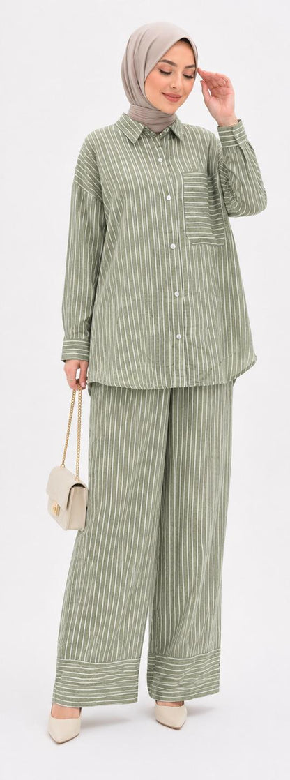 Sage Stripe Set