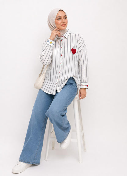 Heartline Striped Shirt