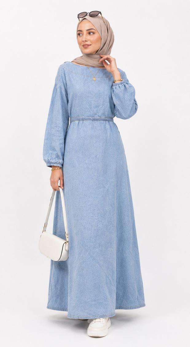 Plain Denim Maxi Dress
