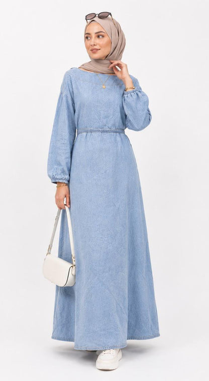 Plain Denim Maxi Dress