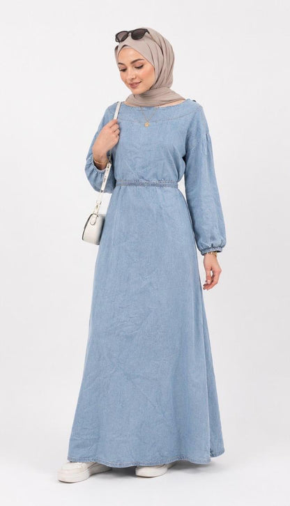 Plain Denim Maxi Dress