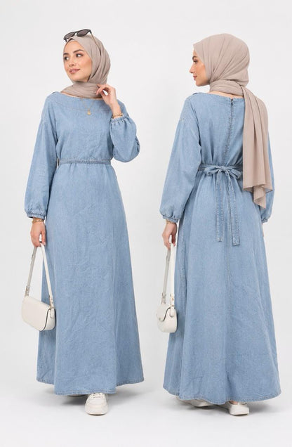 Plain Denim Maxi Dress