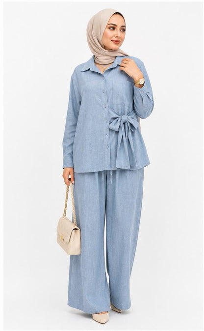 Linen Tie-waist Co-ord Set