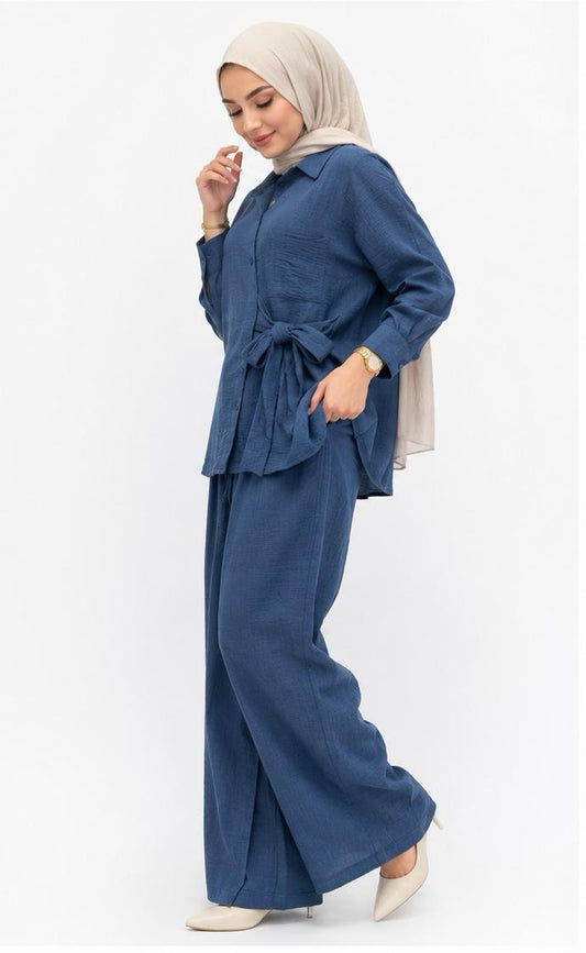 Linen Tie-waist Co-ord Set